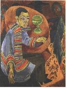 Ernst Ludwig Kirchner The drinker - selfportrait oil painting